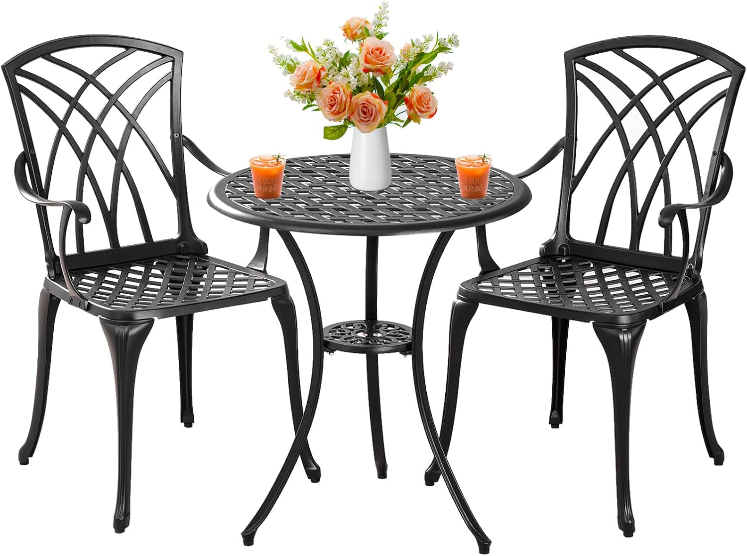Outdoor Furniture Vintage - Outdoor Patio Bistro Set, Cast Aluminum