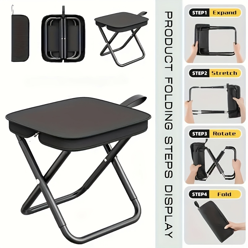 Outdoor Furniture Rocking Chair - Portable Folding Stool Lightweight Camping Chair