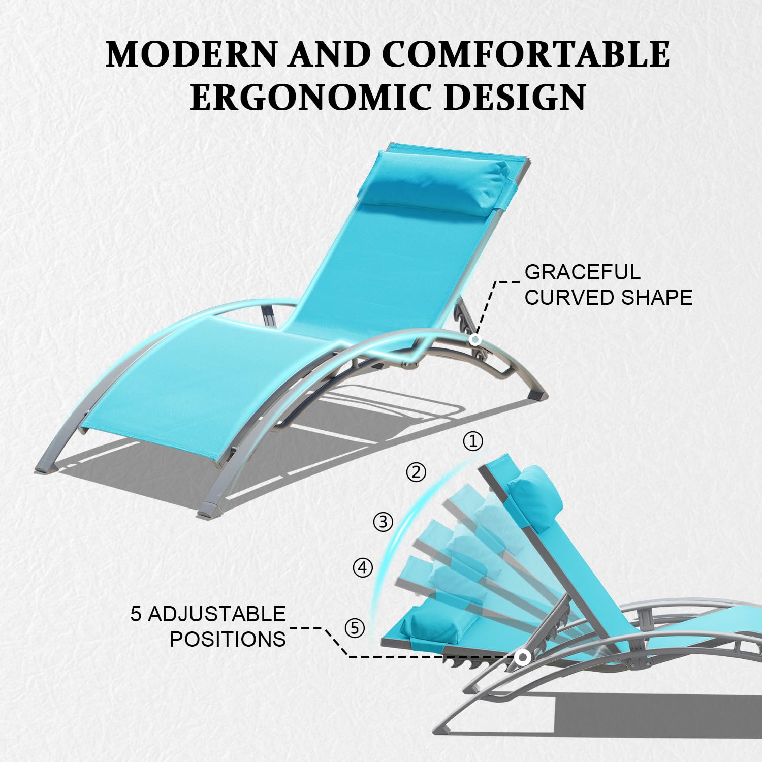 Aluminum Outdoor Sun Loungers  - огляд і ціна Deck Chair Lounger