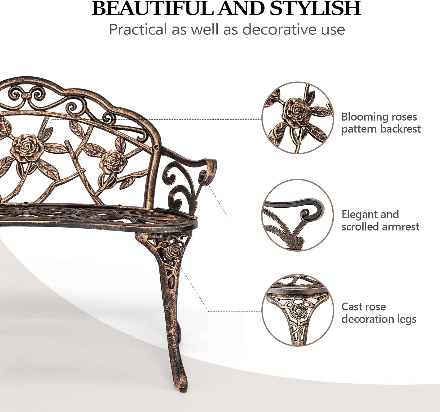 Outdoor Metal Garden Bench, Ro - огляд і ціна Outdoor Furniture One Piece