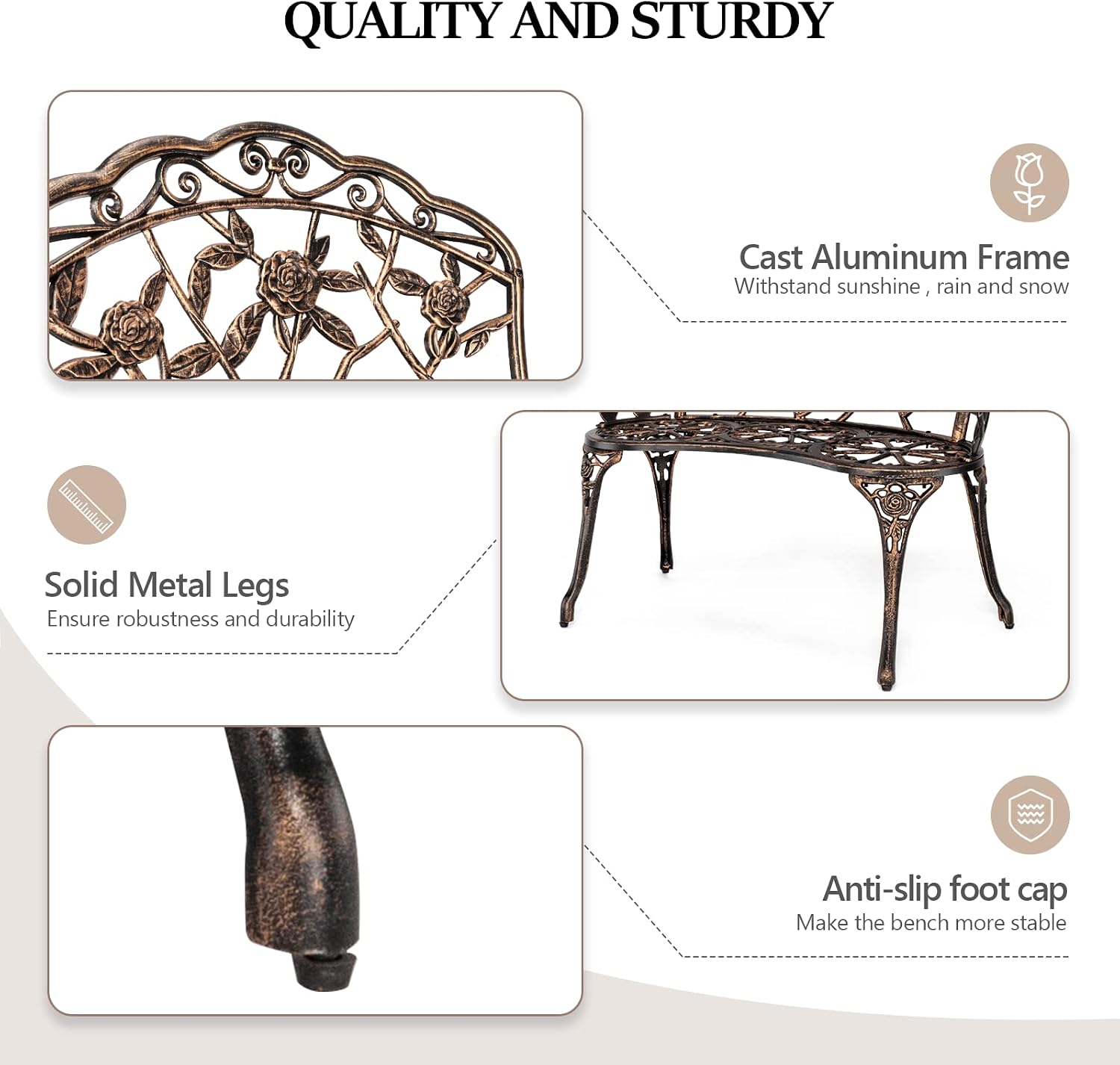 Outdoor Metal Garden Bench, Ro - огляд і ціна Outdoor Furniture One Piece