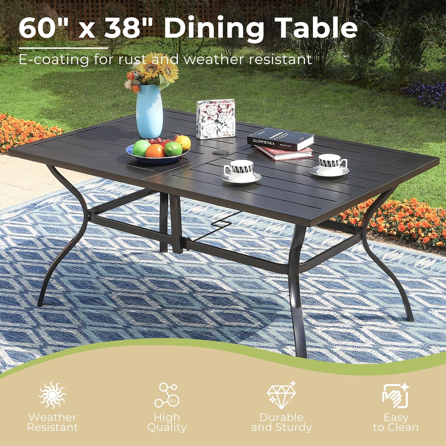 Outdoor Metal Dining Table, Re - огляд і ціна Outdoor Furniture One Piece