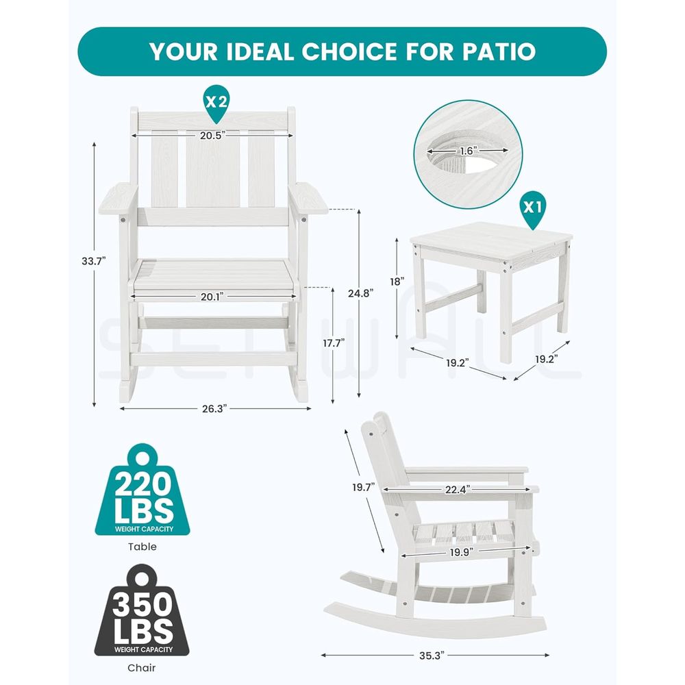 Outdoor Rocking Chairs Set o 2 - огляд і ціна Outdoor Furniture Rocking Chair