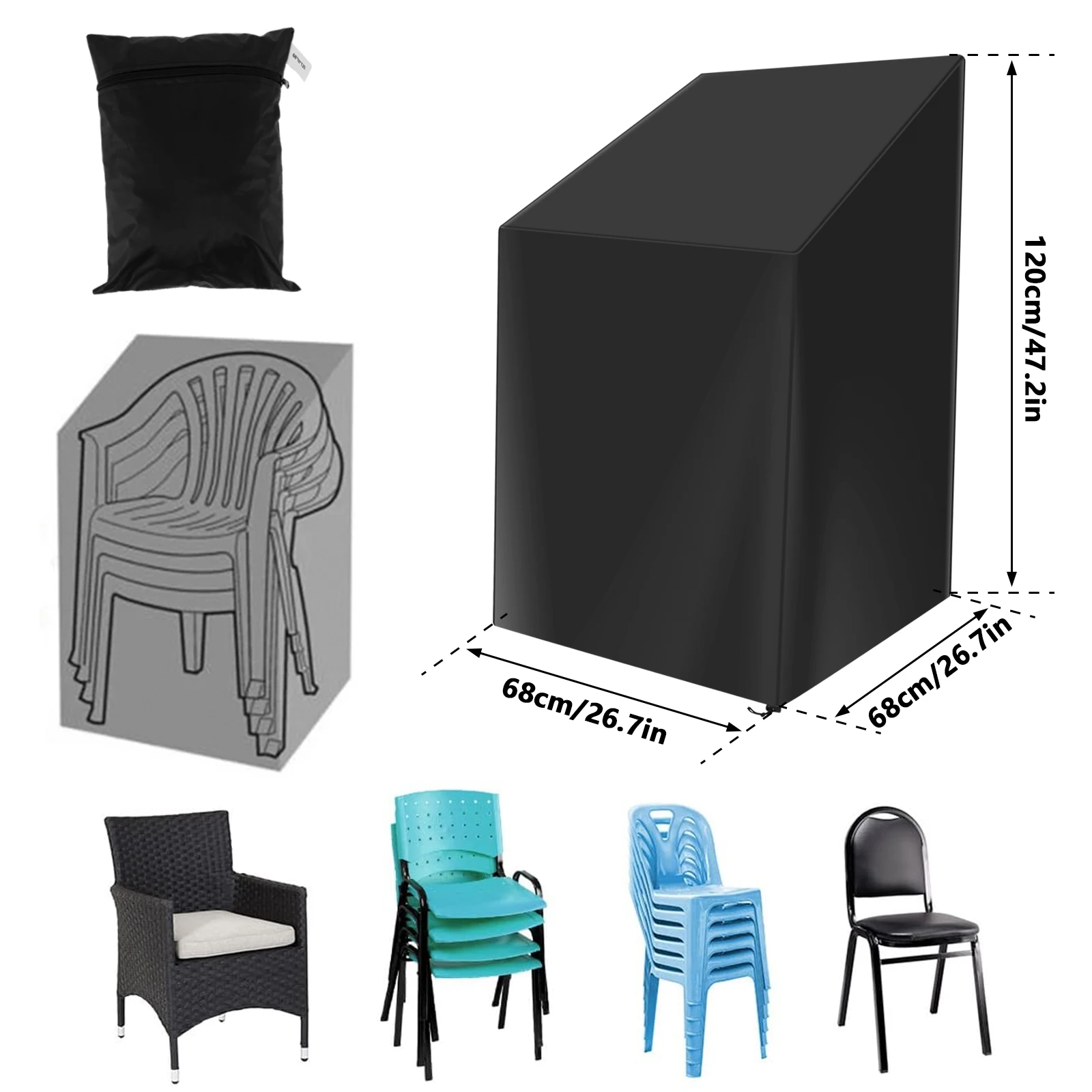 Stacked Chair Dust Cover with  - огляд і ціна Outdoor Furniture Paint
