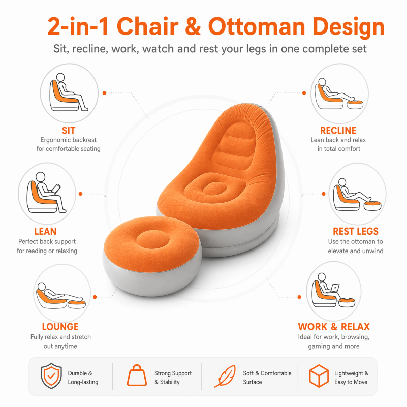 Flocking Inflatable Lazy Sofa  - огляд і ціна Outdoor Furniture Ideas