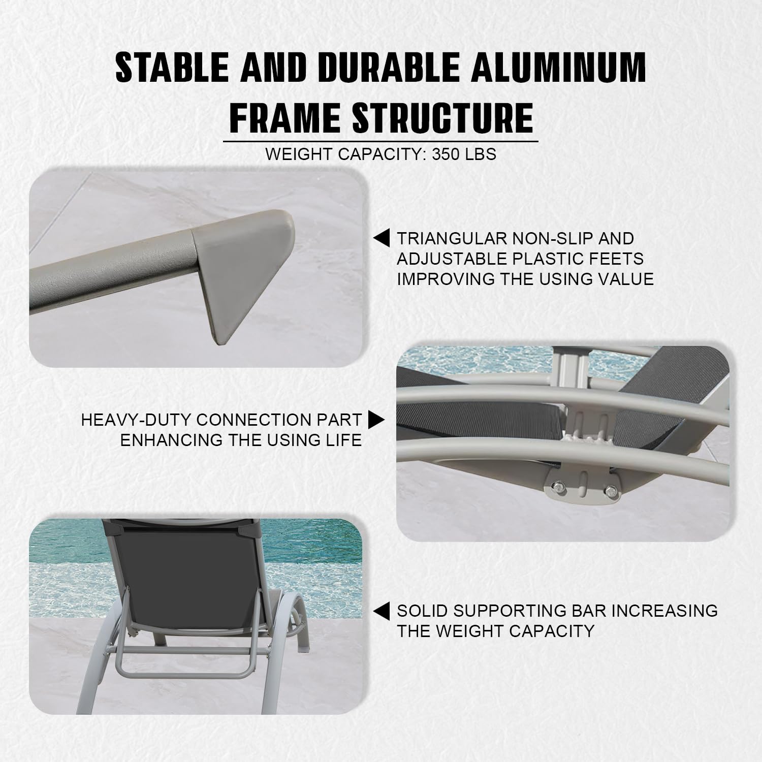 Set of 2 Adjustable Aluminum O - огляд і ціна Deck Chair Lounger