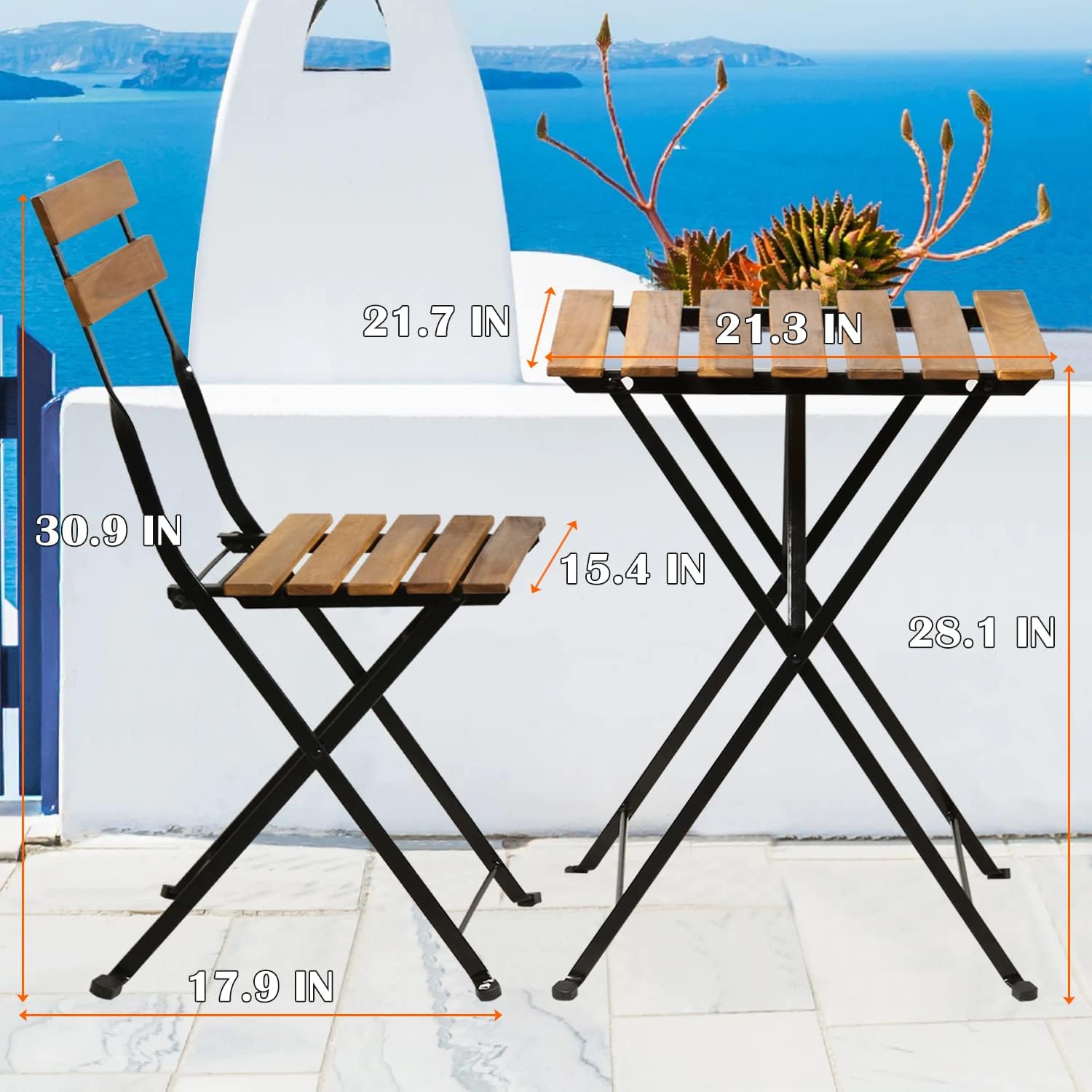 Natural wood 3-piece folding p - огляд і ціна Outdoor Furniture One Piece