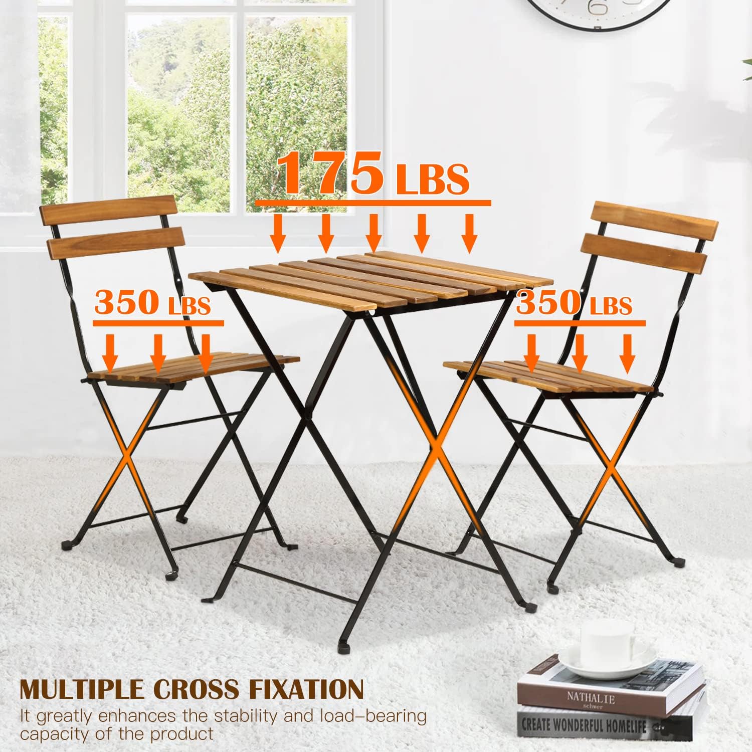 Natural wood 3-piece folding p - огляд і ціна Outdoor Furniture One Piece