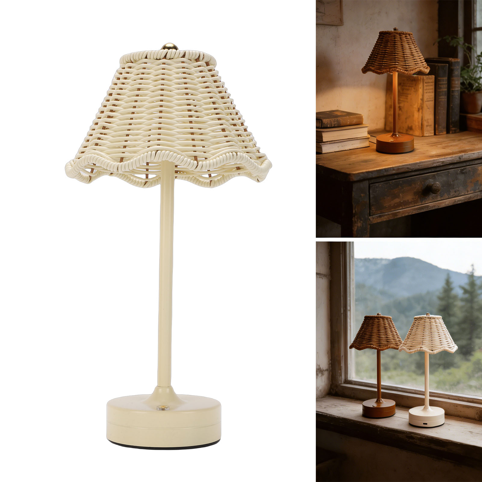 LED Vintage Rattan Table Lamp  - огляд і ціна Outdoor Furniture Cafe