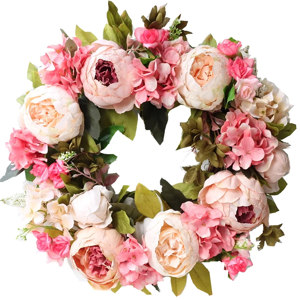 Artificial Peony Wreath Garlan - огляд і ціна Outdoor Furniture Cafe
