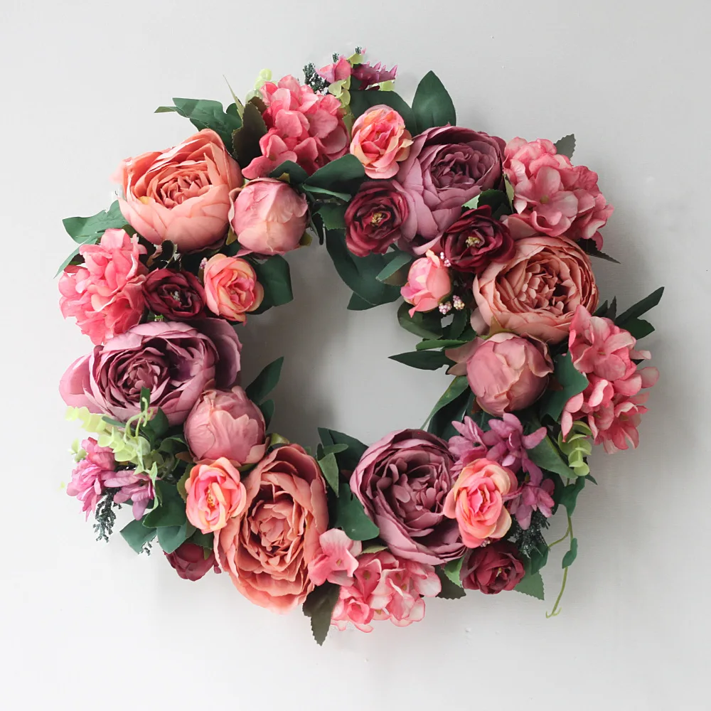 Artificial Peony Wreath Garlan - огляд і ціна Outdoor Furniture Cafe