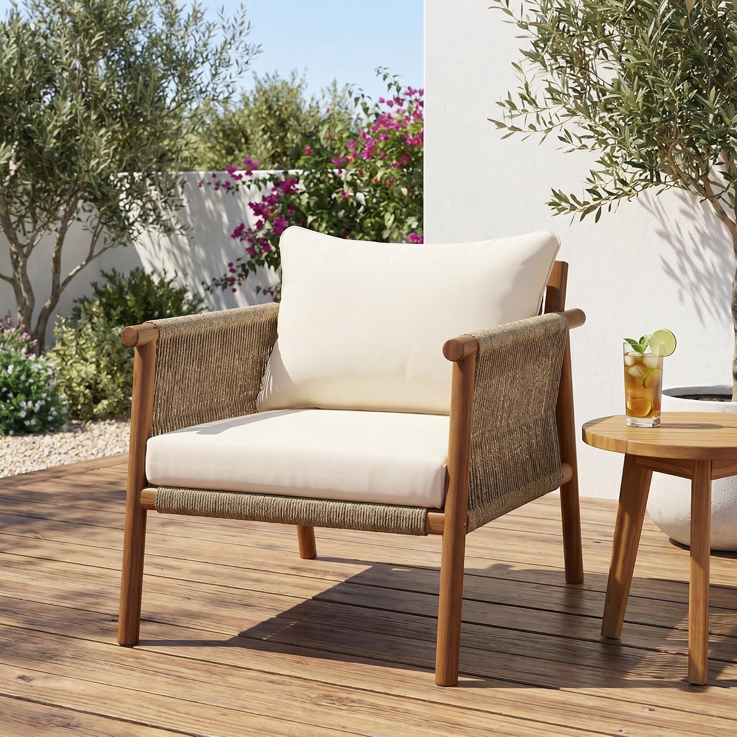 Outdoor Solid Wood Armchair Ro - огляд і ціна Deck Chair Lounger