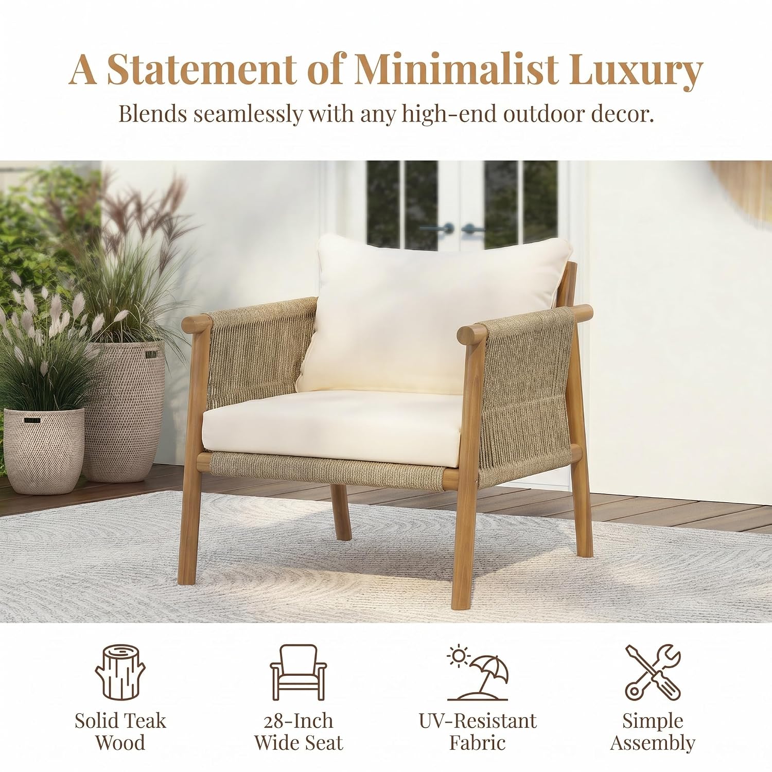 Outdoor Solid Wood Armchair Ro - огляд і ціна Deck Chair Lounger